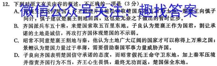 湘教考苑 2023年高考模拟试卷(试题卷三)语文