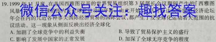 陕西学林教育 2022~2023学年度第二学期九年级期中调研试题(卷)历史试卷