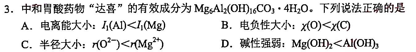 陕西省2023年中考原创诊断试题（二）化学
