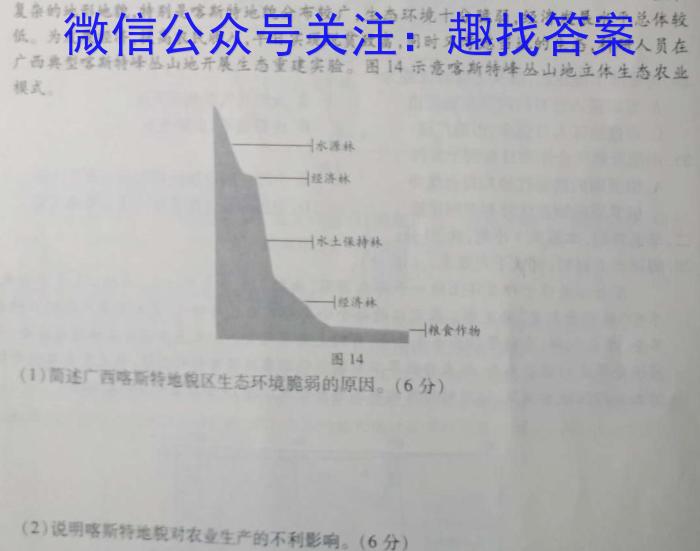 衡水金卷先享题压轴卷2023答案 湖南专版新高考A二s地理