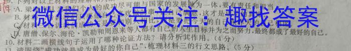 ［晋一原创模考］山西省2023年初中学业水平模拟试卷（八）语文