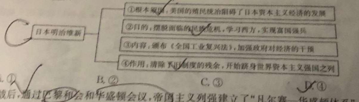2023年湖北省孝感市高二期中考试历史