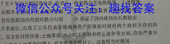 九师联盟 2022-2023学年高三4月质量检测(新高考)历史