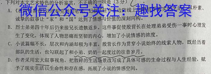 广西省2023年春季学期高二期中检测试卷(23-394B)语文