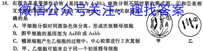 ［临汾二模］临汾市2023年高考考前适应性训练考试（二）生物