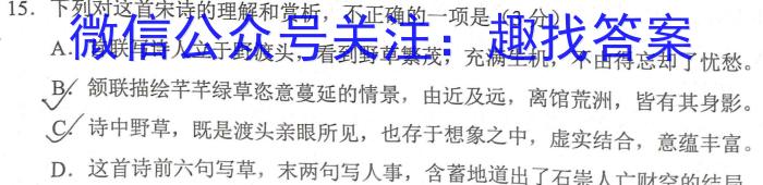 安徽省2023届九年级下学期教学质量监测（六）语文