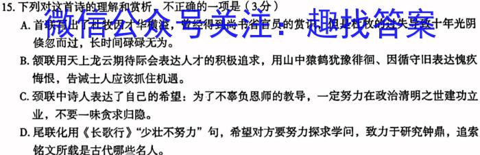 2023年赣州市十六县（市）高三年级二十校期中联考（4月）语文