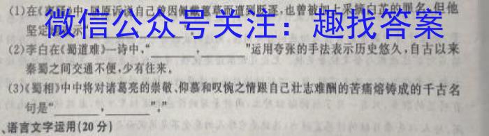 师大名师金卷2023年陕西省初中学业水平考试模拟卷(六)语文