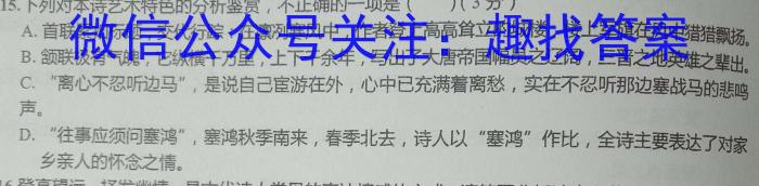 2023年九师联盟高三年级4月质量检测（X）语文