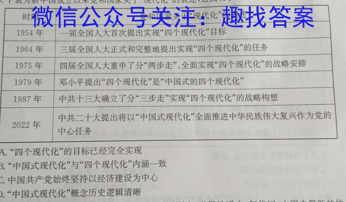 2023届衡中同卷押题卷 重庆专版(一)二三历史