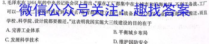 新向标教育 淘金卷2023年普通高等学校招生考试模拟金卷(一)历史