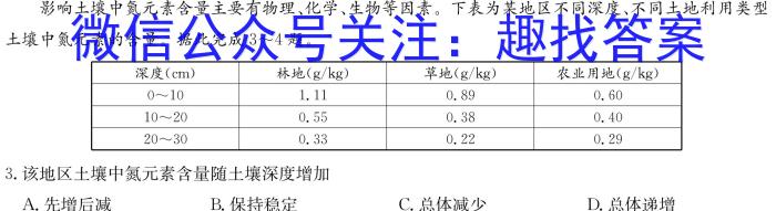 安徽省2024-2023学年度九年级第二次模拟考试q地理