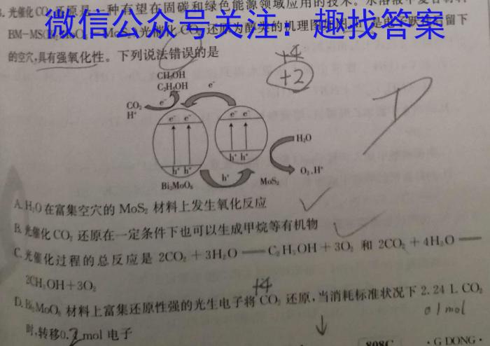 快乐考生2023届双考信息卷·第七辑一模精选卷考向卷(二)化学