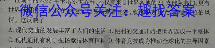 师大名师金卷2023年陕西省初中学业水平考试（二）历史