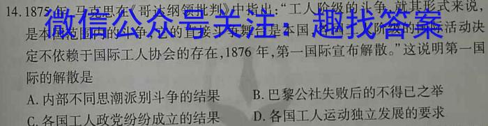 天一大联考顶尖计划·2023年高三5月联考历史