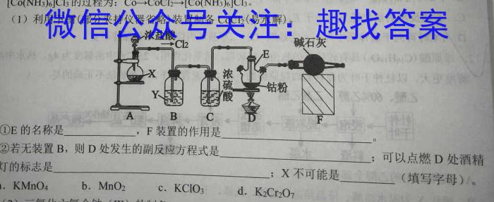 百师联盟2023届高三信息押题卷(一)化学