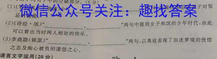 陕西省2023年最新中考模拟示范卷（八）语文