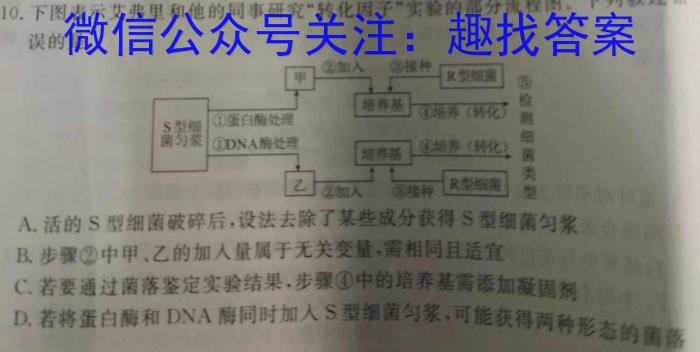河北省2024-2023学年第二学期高二年级期中考试(23554B)生物