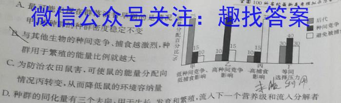 2022-2023学年安徽省九年级下学期阶段性质量监测（七）生物