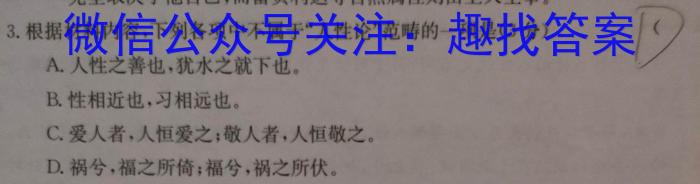 2023届全国普通高等学校招生统一考试(新高考) JY高三终极一考卷(一)语文