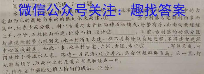 安徽省2024-2023学年度九年级阶段诊断【R- PGZX F- AH（六）】语文