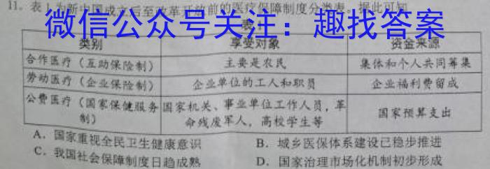 安徽省利辛县2023年九年级4月联考历史