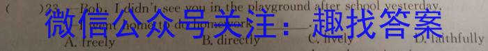 陕西省2023年第五次中考模拟考试练习英语