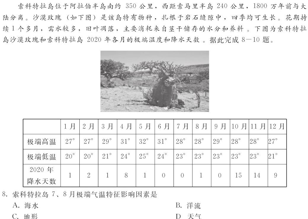 [保定一模]保定市2023年高三第一次模拟考试.地理