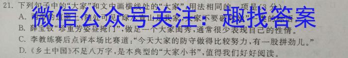 木牍&老庄大联考2023年4月安徽中考名校信息联考卷语文