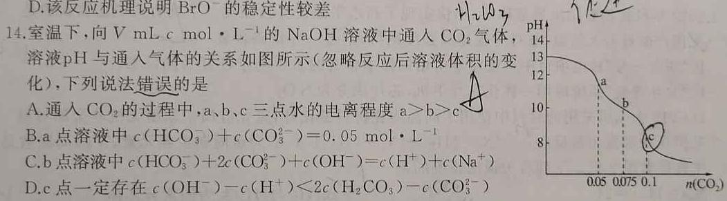 金考卷2023年普通高等学校招生全国统一考试 新高考卷 押题卷(三)化学