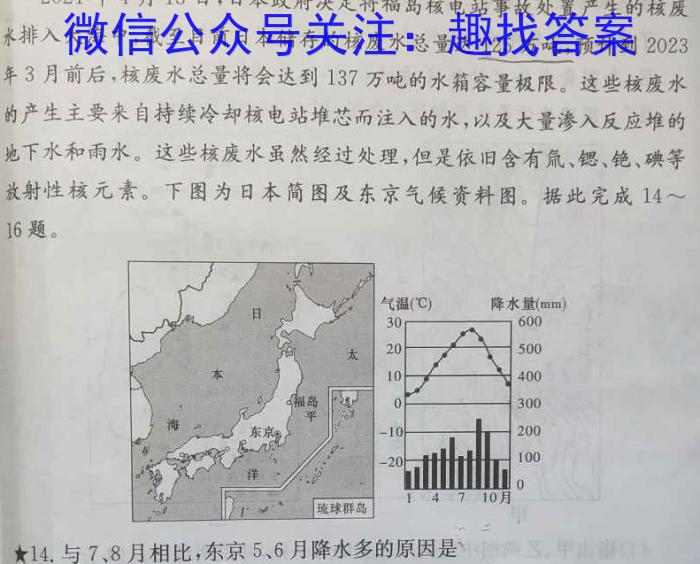 2023年河北省初中毕业生升学文化课摸底考试地.理