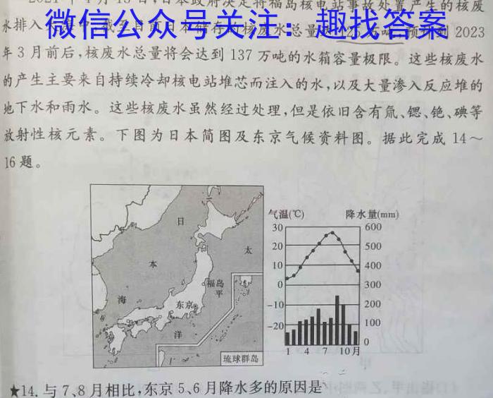 [国考1号18]第18套 高中2023届高考适应性考试s地理