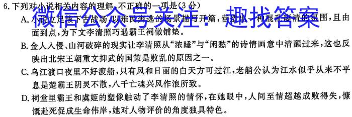 ［卓育云］2022-2023中考学科素养自主测评卷（六）语文