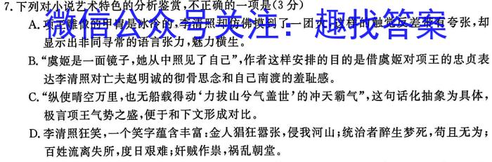 非凡吉创 2022 -2023下学年高三年级TOP二十名校猜题大联考(一)语文