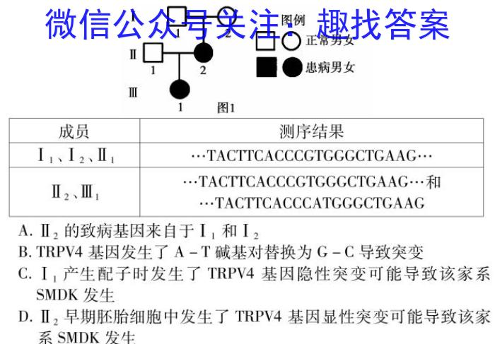 天一大联考顶尖计划·2023年高三5月联考生物