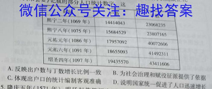 2023年4月湖湘教育三新探索协作体高二期中联考历史试卷