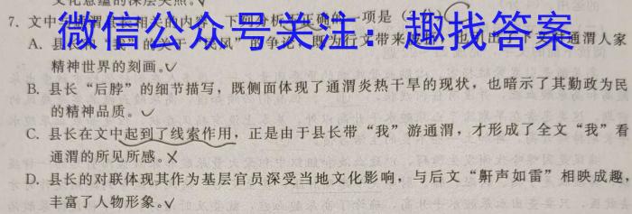 九师联盟2024~2023学年高三押题信息卷(老高考)(一)语文