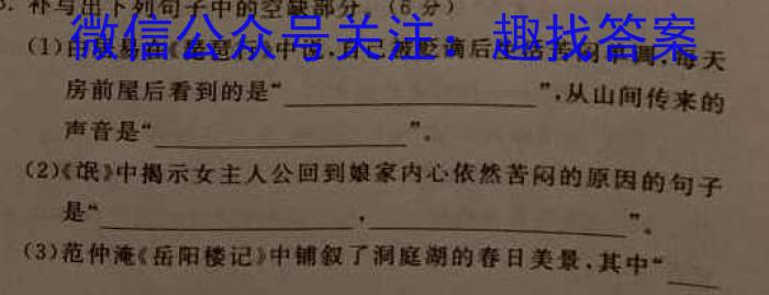 炎德英才2023届长郡十八校联盟 高三第二次联考(全国卷)语文