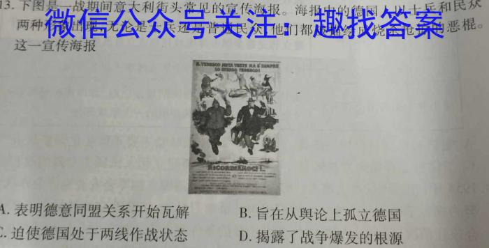 天一大联考·皖豫名校联盟体2023届高中毕业班第三次考试历史