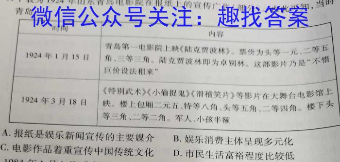 2022-2023学年安徽省八年级下学期阶段性质量监测（七）历史