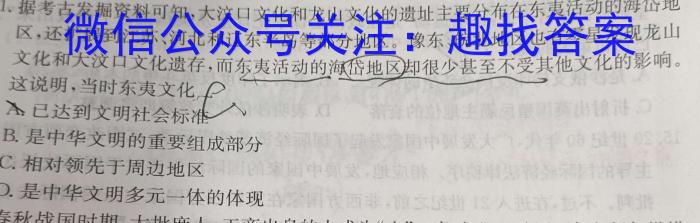 安徽省2023年下学期九年级学业水平测试模拟卷（三）历史