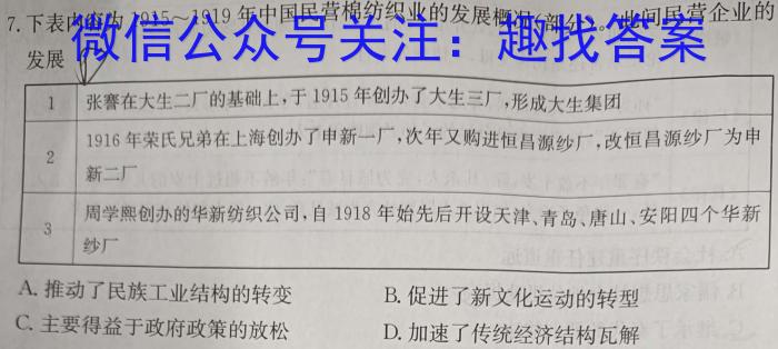 ［广东二模］广东省2023届高三年级第二次模拟考试历史