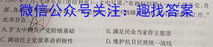 安徽省2023年九年级检测二历史