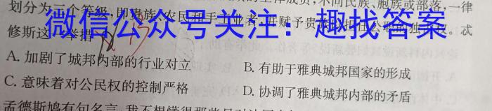 陕西宝鸡教育联盟高二第二学期期中历史