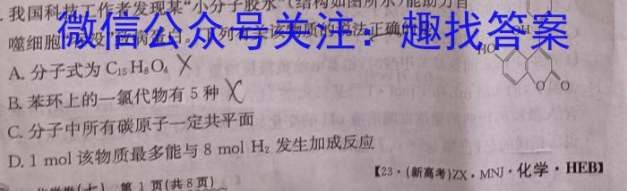 耀正文化(湖南四大名校联合编审)·2023届名校名师模拟卷(八)化学