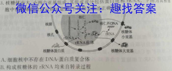 怀化市中小学课程改革教育质量监测试卷 2023年上期高三二模仿真考试生物