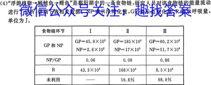 衡水金卷先享题信息卷2023答案 重庆版四生物