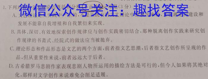 2023年陕西省高三教学质量检测试题（二）语文