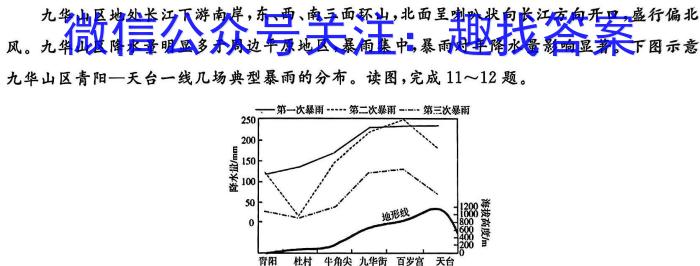 安徽省芜湖市2023年九年级毕业暨升学模拟考试(二)地理.