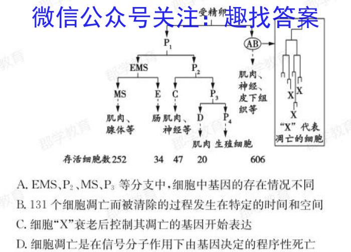 2023年“皖南八校”高三第三次大联考（4月）生物